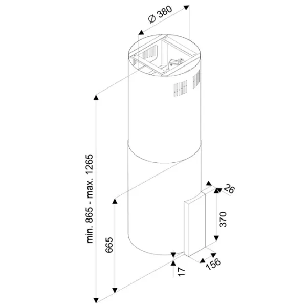 Hotă Tornado Tube Island 1200 Insulă/ Inox/ Black photo 2 Hotă Tornado Tube Island 1200 Insulă/ Inox/ Black photo 2