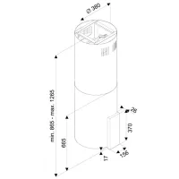 Hotă Tornado Tube Island 1200 Insulă/ Inox/ Black photo 2