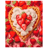 Pictură pe numere BrushMe Căpșuni și cremă BS53888FC 50 x 40 cm / Verticală