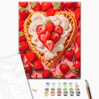 Картина по номерам BrushMe Клубника и сливки BS53888FC 50 x 40 см / Вертикальная photo 2