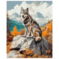 Pictură pe numere BrushMe Lupul de munte BS54001 50 x 40 cm / Verticală