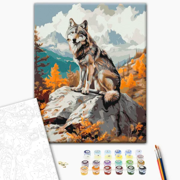 Картина по номерам BrushMe Горный волк BS54001 50 x 40 см / Вертикальная photo 3