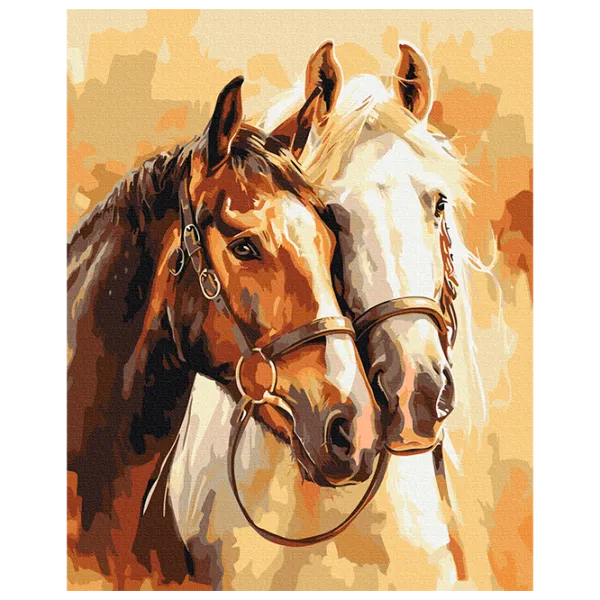 Pictură pe numere BrushMe Cai nobili BS54019 50 x 40 cm / Verticală photo 1