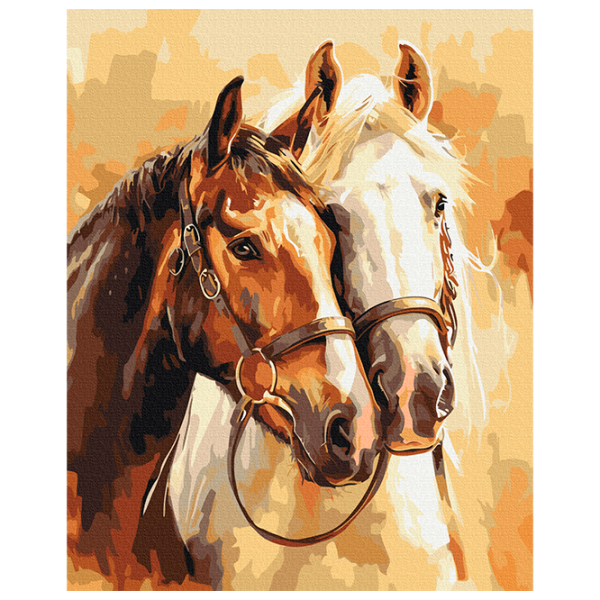 Pictură pe numere BrushMe Cai nobili BS54019 50 x 40 cm / Verticală photo 1