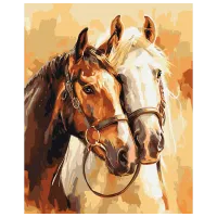 Pictură pe numere BrushMe Cai nobili BS54019 50 x 40 cm / Verticală