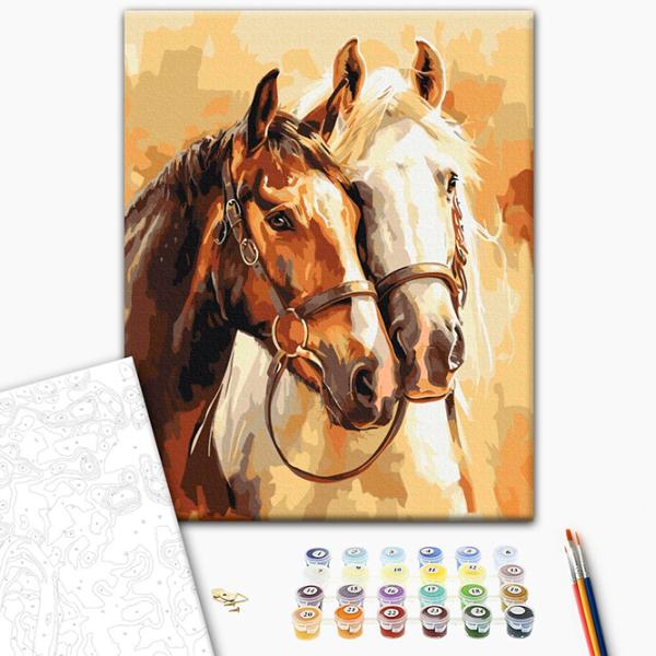 Pictură pe numere BrushMe Cai nobili BS54019 50 x 40 cm / Verticală photo 2