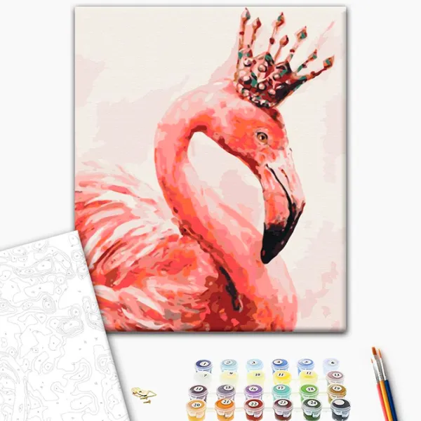 Pictură pe numere BrushMe Flamingo regal BS4352 50 x 40 cm / Verticală photo 2 Pictură pe numere BrushMe Flamingo regal BS4352 50 x 40 cm / Verticală photo 2