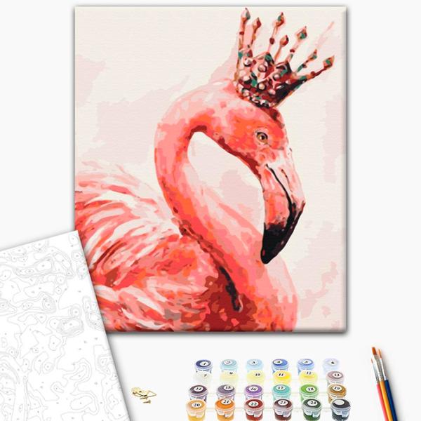 Pictură pe numere BrushMe Flamingo regal BS4352 50 x 40 cm / Verticală photo 2 Pictură pe numere BrushMe Flamingo regal BS4352 50 x 40 cm / Verticală photo 2