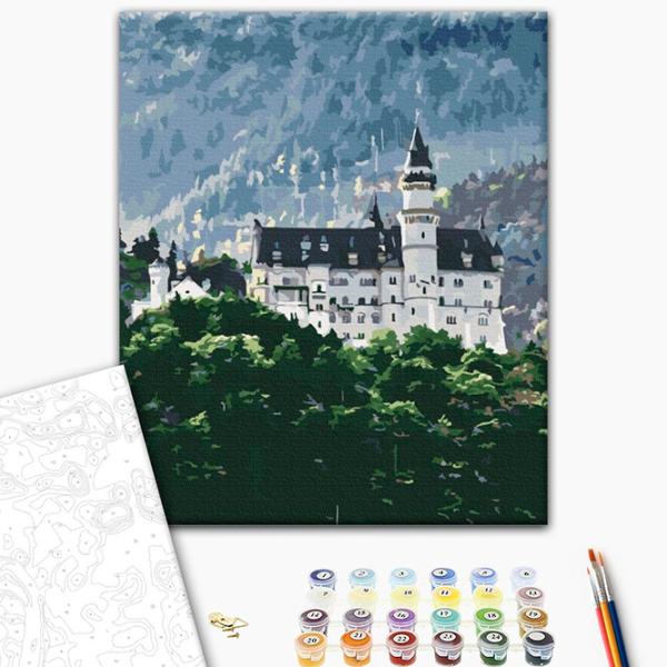 Pictură pe numere BrushMe Vedere asupra Neuschwanstein BS34844 50 x 40 cm / Verticală photo 2