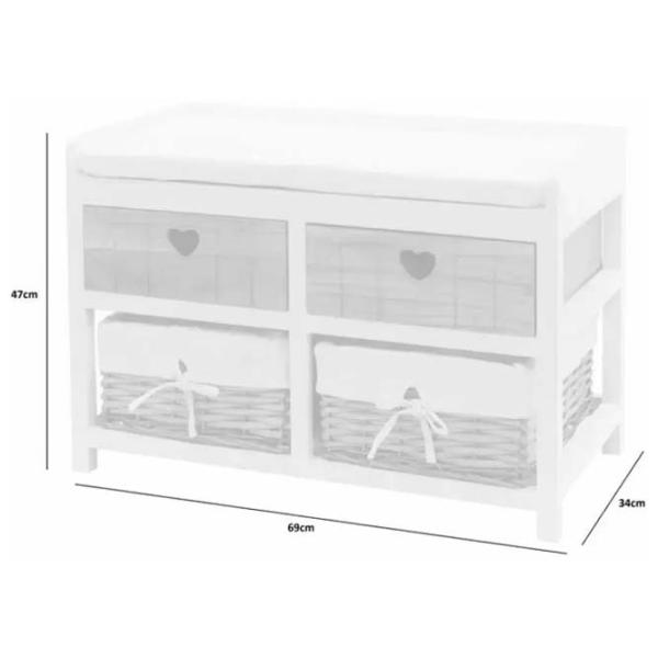 Banchetă Chomik COU5064/N White / Lemn photo 4 Banchetă Chomik COU5064/N White / Lemn photo 4