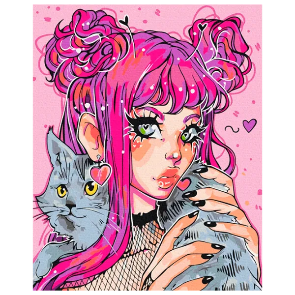 Картина по номерам BrushMe Кошачий взгляд BS53522 50 x 40 см / Вертикальная photo 1