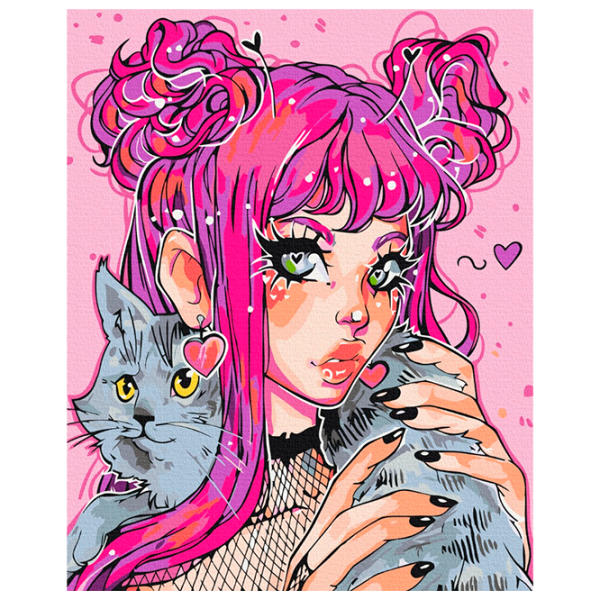 Картина по номерам BrushMe Кошачий взгляд BS53522 50 x 40 см / Вертикальная photo 1