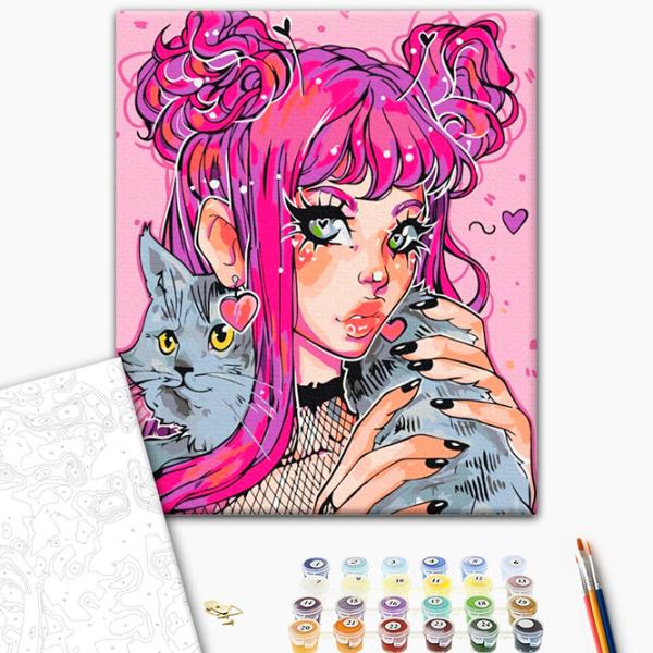 Картина по номерам BrushMe Кошачий взгляд BS53522 50 x 40 см / Вертикальная photo 2