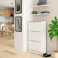 Dulap pentru încălțăminte Akord 3 113 x 60 x 28.5 /White /Stejar Sonoma photo 3