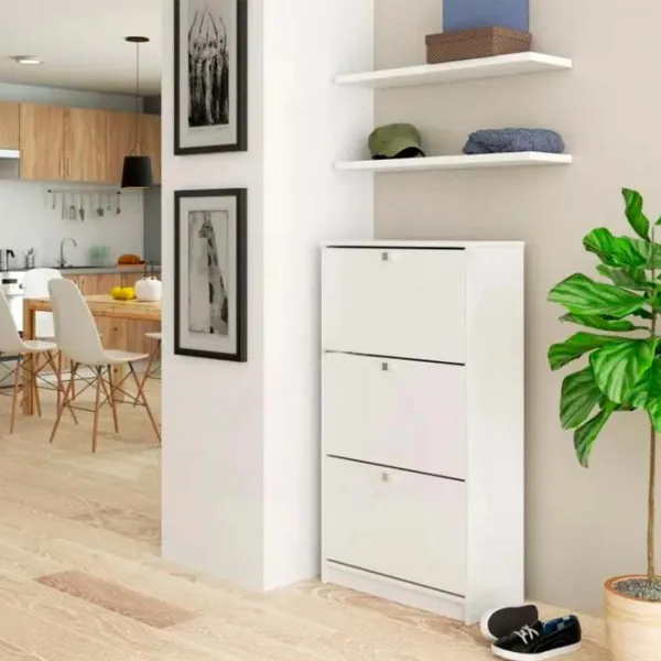 Dulap pentru încălțăminte Akord 3 113 x 60 x 28.5 /White /Stejar Sonoma photo 5