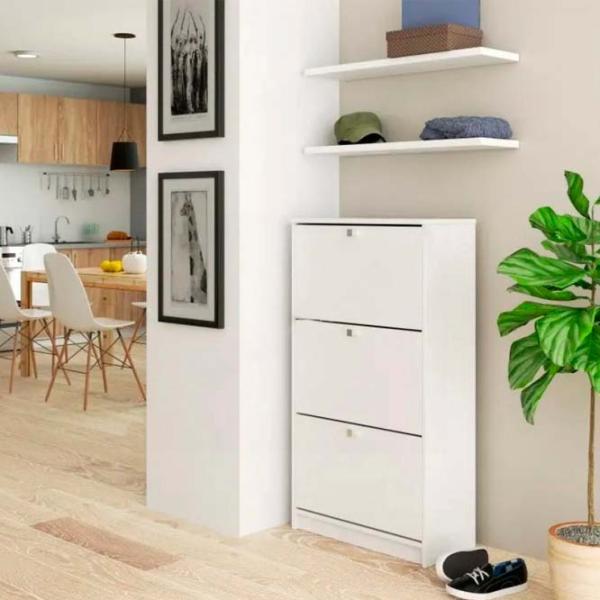 Dulap pentru încălțăminte Akord 3 113 x 60 x 28.5 /White /Stejar Sonoma photo 5