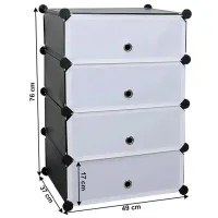 Dulap pentru încălțăminte Mobhaus Poret 76 x 49 x 37 /Black /Stejar Sonoma photo 2