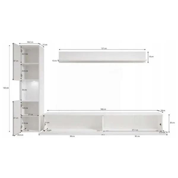 Гостиная Bratex Paris Модульная / White Gloss photo 4