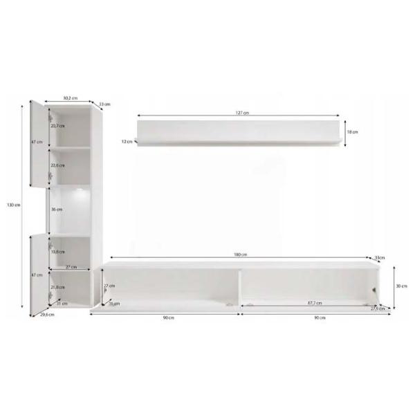 Гостиная Bratex Paris Модульная / White Gloss photo 4