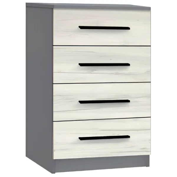 Comodă Modern Kenon 4S 88 x 60 x 38 / PAL / Stejar Craft Alb photo 1