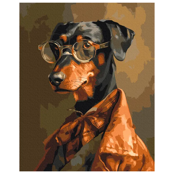 Pictură pe numere BrushMe Un gentleman cu patru picioare BS53933 50 x 40 cm / Verticală photo 1