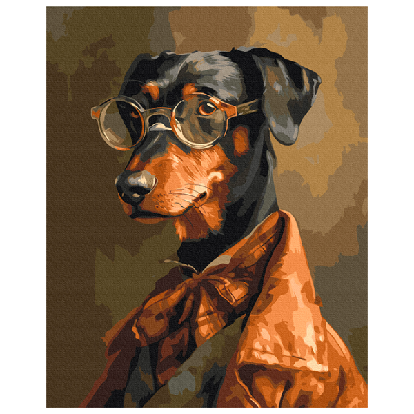 Pictură pe numere BrushMe Un gentleman cu patru picioare BS53933 50 x 40 cm / Verticală photo 1