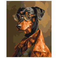 Pictură pe numere BrushMe Un gentleman cu patru picioare BS53933 50 x 40 cm / Verticală