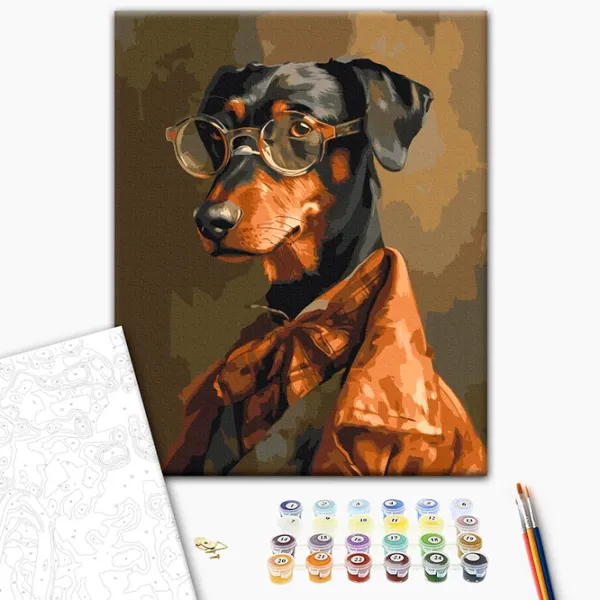 Pictură pe numere BrushMe Un gentleman cu patru picioare BS53933 50 x 40 cm / Verticală photo 2