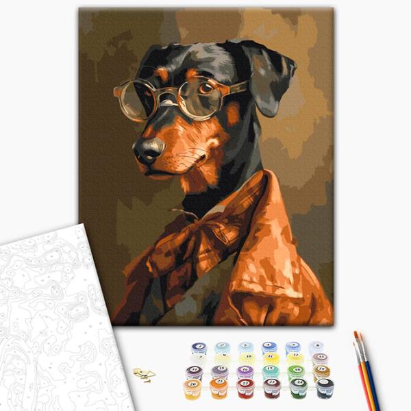 Pictură pe numere BrushMe Un gentleman cu patru picioare BS53933 50 x 40 cm / Verticală photo 2