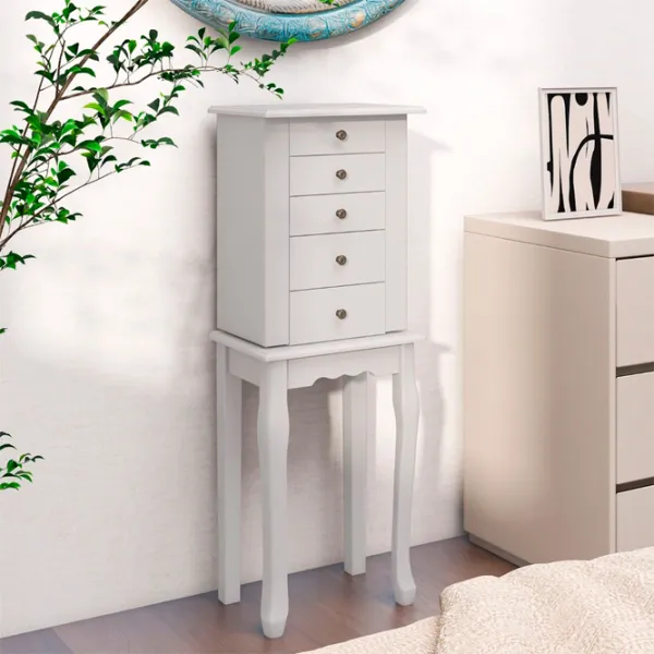 Комод для украшений Costway JV11044WH 86.5 x 31.5 x 21.5см / МДФ / Белый photo 6