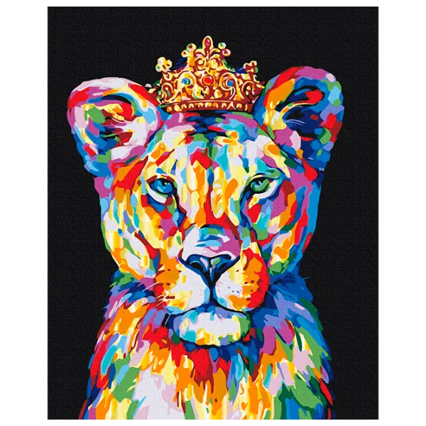 Картина по номерам BrushMe Лев - Радужный принц BS53908 50 x 40 см / Вертикальная photo 1