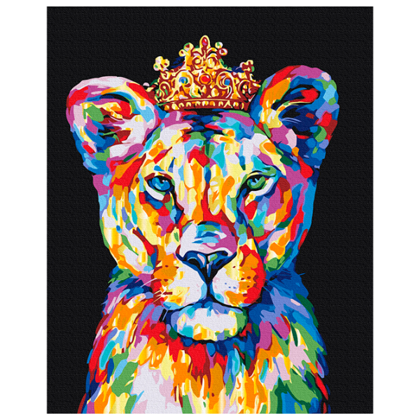 Картина по номерам BrushMe Лев - Радужный принц BS53908 50 x 40 см / Вертикальная photo 1