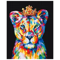 Картина по номерам BrushMe Лев - Радужный принц BS53908 50 x 40 см / Вертикальная