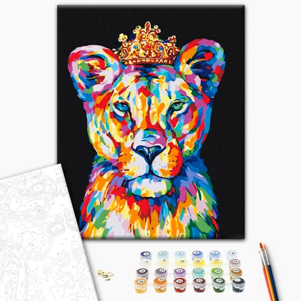 Картина по номерам BrushMe Лев - Радужный принц BS53908 50 x 40 см / Вертикальная photo 3