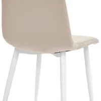 Scaun de bucătărie DecoPrim DC-90P Catifea/ Beige White photo 4