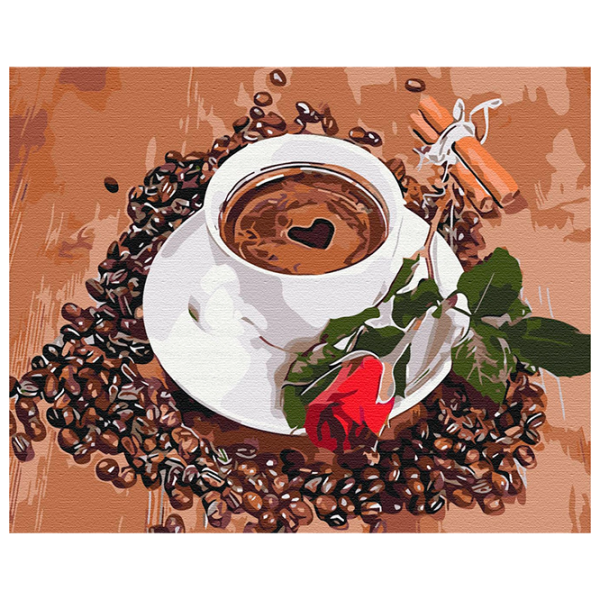 Картина по номерам BrushMe Кофе с нотками романтики BS52151 50 x 40 см / Горизонтальная photo 1