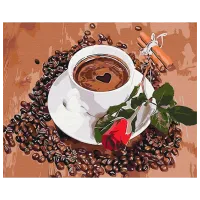 Картина по номерам BrushMe Кофе с нотками романтики BS52151 50 x 40 см / Горизонтальная