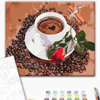 Картина по номерам BrushMe Кофе с нотками романтики BS52151 50 x 40 см / Горизонтальная photo 2