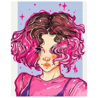 Картина по номерам BrushMe Блестящие локоны BS53521FC 50 x 40 см / Вертикальная