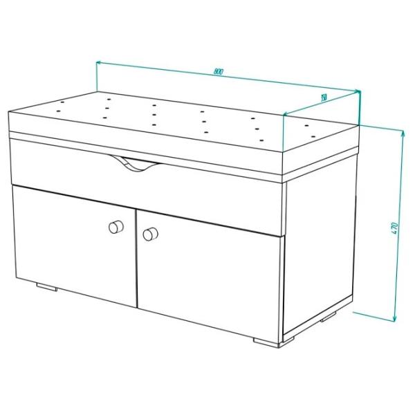 Dulap pentru încălțăminte ML-Mobila 10 (800) 47 x 80 x 35 /Antracite /Antracite photo 2 Dulap pentru încălțăminte ML-Mobila 10 (800) 47 x 80 x 35 /Antracite /Antracite photo 2