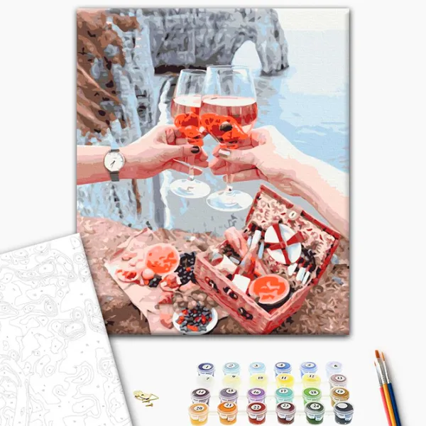 Pictură pe numere BrushMe Mic dejun pe stâncă BS27953FC 50 x 40 cm / Verticală photo 2