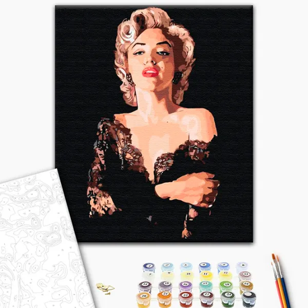 Pictură pe numere BrushMe Sensibila Marilyn BS51531FC 50 x 40 cm / Verticală photo 3