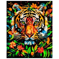 Картина по номерам BrushMe Тигр в цветах BSB0026FC 50 x 40 см / Вертикальная