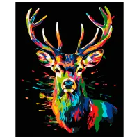 Картина по номерам BrushMe Разноцветный олень BSB0020FC 50 x 40 см / Вертикальная