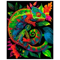 Картина по номерам BrushMe Неоновый хамелеон BSB0023FC 50 x 40 см / Вертикальная