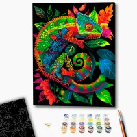 Картина по номерам BrushMe Неоновый хамелеон BSB0023FC 50 x 40 см / Вертикальная photo 3
