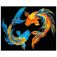 Pictură pe numere BrushMe Un duet de pești magici BSB0025FC 50 x 40 cm / Orizontală
