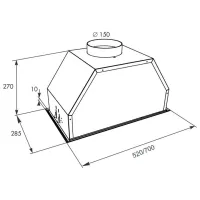 Hotă Tornado Modul 1200 Încorporabilă/ Inox/ Gray photo 2