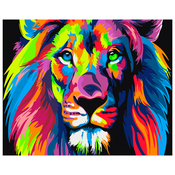 Картина по номерам BrushMe Радужный лев BSB0031FC 50 x 40 см / Горизонтальная photo 1