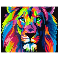 Картина по номерам BrushMe Радужный лев BSB0031FC 50 x 40 см / Горизонтальная